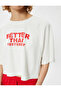 Oversize Sports T-Shirt Crew Neck Slogan Printed Short Sleeve - 5