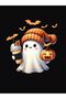 Halloween Ghost Front Printed Black Oversize Hoodie Sweatshirt6 - 2