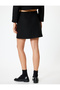 Mini A-Line Tweed Skirt with Pockets and Pearl Button Detail - 4