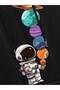 Nasa Astronaut Front Printed Black2 Oversize Hooded Sweatshirt Hoodie - 2