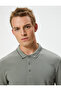 Slim Fit Polo T-Shirt Short Sleeve Stripe Detailed Cotton