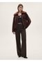 Suede Look Fur Collar Jacket - 2