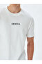 Basic T-Shirt Slogan Embroidered Crew Neck Short Sleeve Cotton - 5