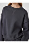 Basic Oversize Sweatshirt Long Sleeve Crew Neck with Stitching Detail - 5