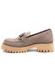 D25Ka-3175 Mink Nubuck Leather Women's Loafer Shoes - 3