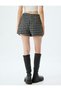 Mini Tweed Shorts Skirt Asymmetrical Cut - 4