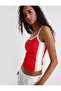 Color Contrast Thin Strap Cotton Ribbed Undershirt