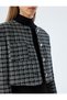 Tweed Crop Jacket Round Neck Pocket Detailed Buttoned - 5