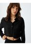 Long Sleeve Crop Shirt Loose Fit Viscose Fabric - 2