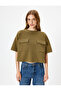 Capped Pocket Detailed Short Sleeve Crew Neck Crop T-Shirt - 3