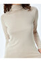 High-Top Collar Long Sleeve Modal Fabric Corded Bodysuit - 5