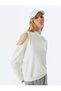 Oversize Sweatshirt with Hood and Window Detail, Long Sleeves