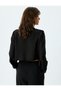Long Sleeve Crop Shirt Loose Fit Viscose Fabric - 4