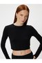 Long Sleeve Crop Basic Body Round Neck Viscose Fabric