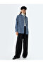 Tweed Shirt Jacket with Pocket Detail and Long Sleeves - 2