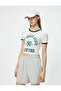 College Printed Crop T-Shirt - Crew Neck, Slim Fit - 3