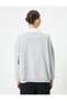 Oversize Polo Neck Sweatshirt College Themed Printed - 4