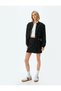 Double Breasted Mini Shorts Skirt with Half Belt Detail - 2
