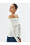 Long Sleeve Off-The-Shoulder Body Madonna Collar Draped Slim Fit