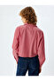 Crop Shirt Long Sleeve Classic Collar Buttoned Pocket Detail - 4