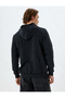 Hooded Sweatshirt Slogan Embroidered Basic Washed Cotton Blend - 4