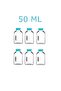 6-piece glass ginger shot detox bottle set with leak-proof turquoise lids, multi-purpose jars, 50ml