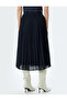 High Waist Midi Pleated Skirt - 4
