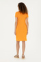 Women's Orange Polo Neck Mini Length Knitted Dress 50280069-Vr051 - 5