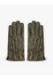 Leather Look Gloves with Rubber Detail