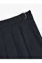 Pleated Skirt with Buckle Detail, Viscose Blend - 3