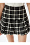 Mini Pleated Tweed Skirt Plaid Multicolor Slim Fit - 5