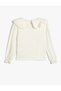 Blouse With a Wide Baby Collar, Long Sleeves, and Elastic Cuffs - 2