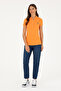 Women's Orange Basic Polo Neck T-Shirt 50280060-Vr051 - 4