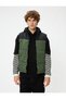 Inflatable Vest with Stand Collar, Slim Fit, Zipper Closure, Color Block, Pocket Detail - 3