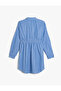 Girl's Dress 5Wkg80020Aw Navy Blue Striped - 2