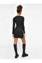 Mini Dress Long Sleeve Square Neck Stone - 4