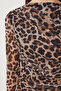 Leopard Patterned Gathered Saran Tulle Dress Brown Beige Ldk0007 - 6