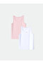 Lcw Kids White Crew Neck Girls' Undershirt Set of 2