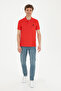 Men's Slim Fit Polo Neck Red Basic T-Shirt 50279581-Vr030 - 4