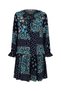 Women's Multi Color Floral Patterned a Form Mini Flared Dress - 4