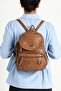 Y.S.Leather حقيبة ظهر نسائية صغيرة الحجم من الجلد النباتي مقاس 27*20 سم ناعمة الملمس ومتعددة الجيوب - 2