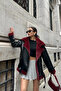 Premium Leather Toscana Laminated Belted Jacket Luxury Women's Coat with Inner Lining Detail - 4