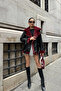 Premium Leather Toscana Laminated Belted Jacket Luxury Women's Coat with Inner Lining Detail - 7