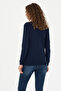 Women's Navy Blue V-Neck Basic Sweater 50276570 -Vr033 - 5