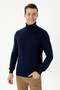 Men's Navy Blue Turtleneck Sweater 50277116-Vr033