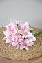 12Pcs Cipsolu Luxury Artificial Lily Bouquet 35 cm Powder Pink - 3