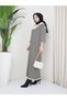 Zippered Collar Knitwear Dress Hijab Dress - 2