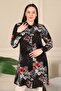 Women's Plus Size Shirt Collar Buttoned Shirt Tunic Black