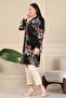 Women's Plus Size Shirt Collar Buttoned Shirt Tunic Black - 6