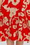 Women's Plus Size V-neck Skirt Pleated Printed Woven Red Dress - 8